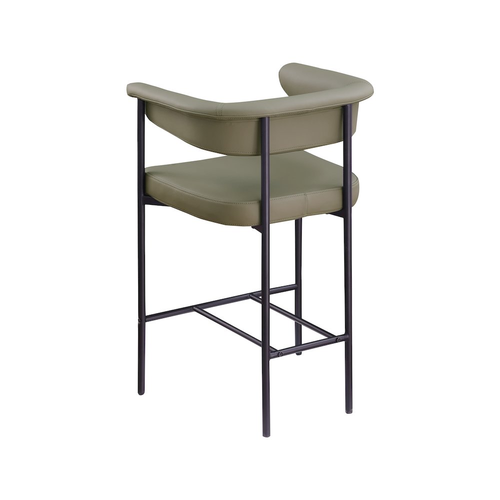 Malin Olive Vegan Leather Counter Stool, Set of 2