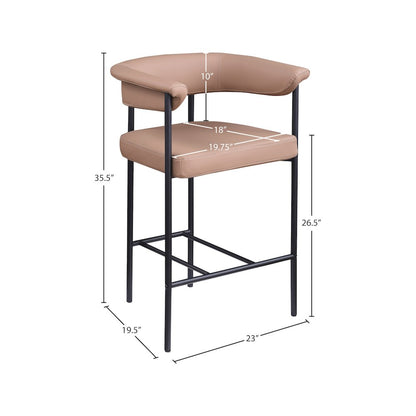 Malin Tan Vegan Leather Counter Stool, Set of 2