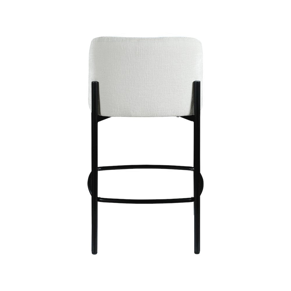 Burton Cream Chenille Fabric Stool, Set of 2