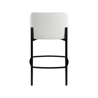 Burton Cream Chenille Fabric Stool, Set of 2