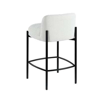 Burton Cream Chenille Fabric Stool, Set of 2
