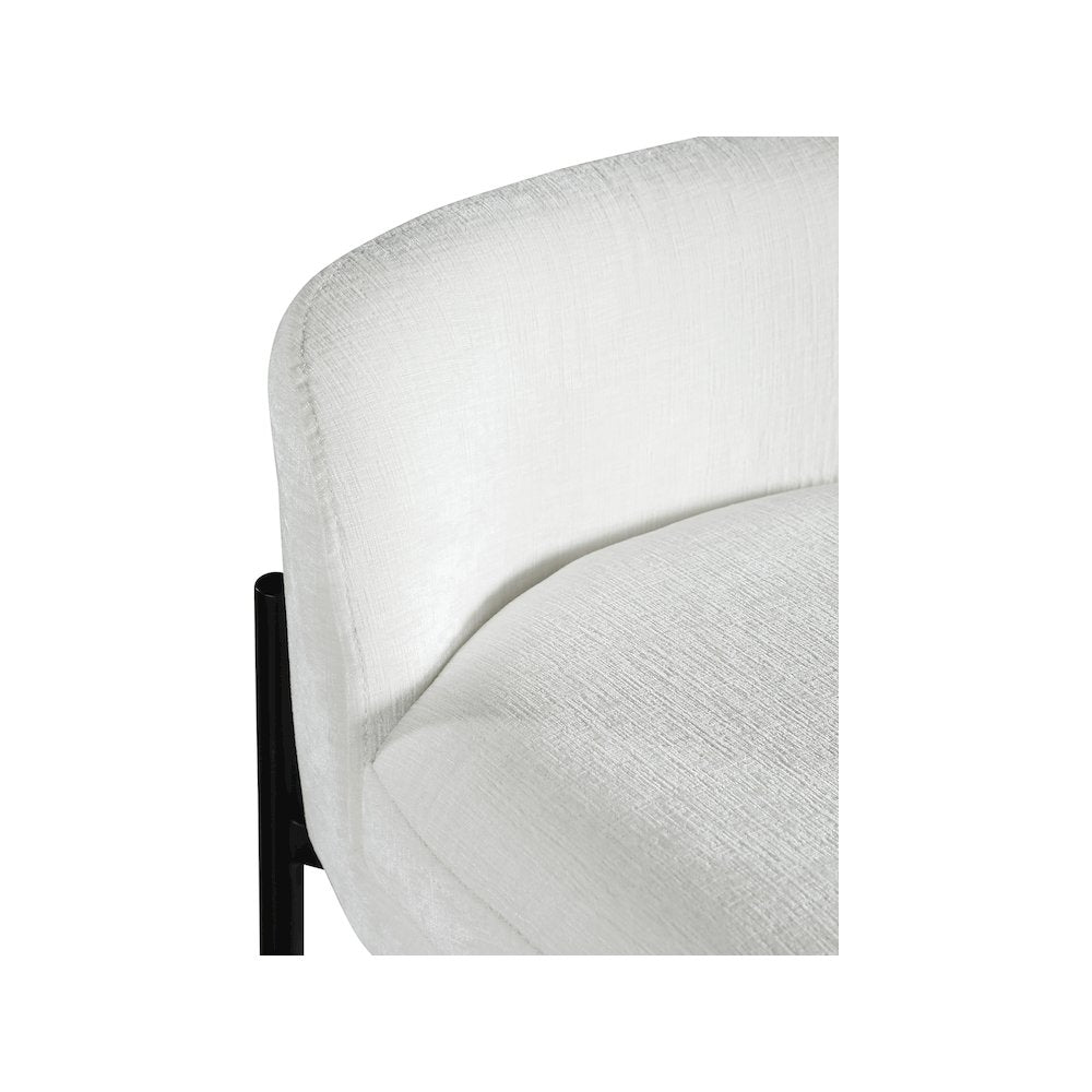 Burton Cream Chenille Fabric Stool, Set of 2