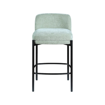 Burton Mint Chenille Fabric Stool, Set of 2