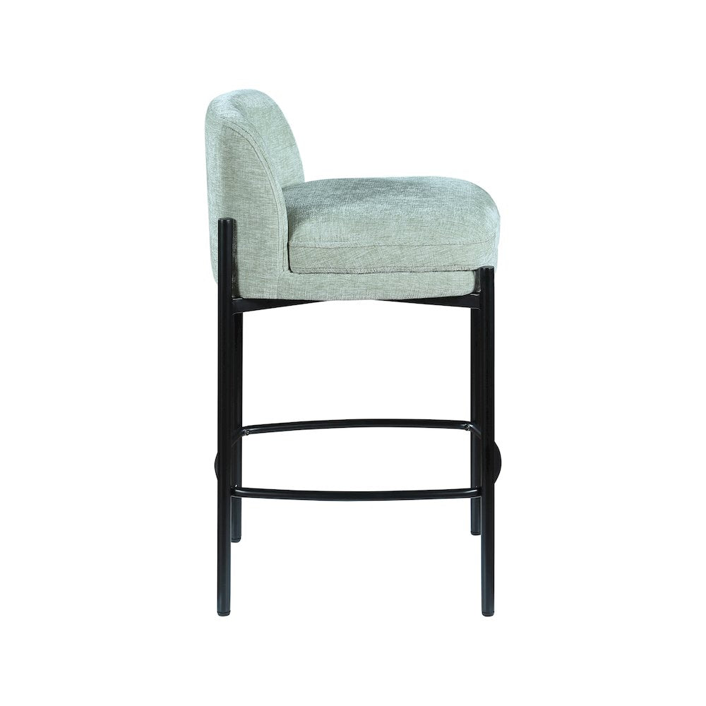 Burton Mint Chenille Fabric Stool, Set of 2