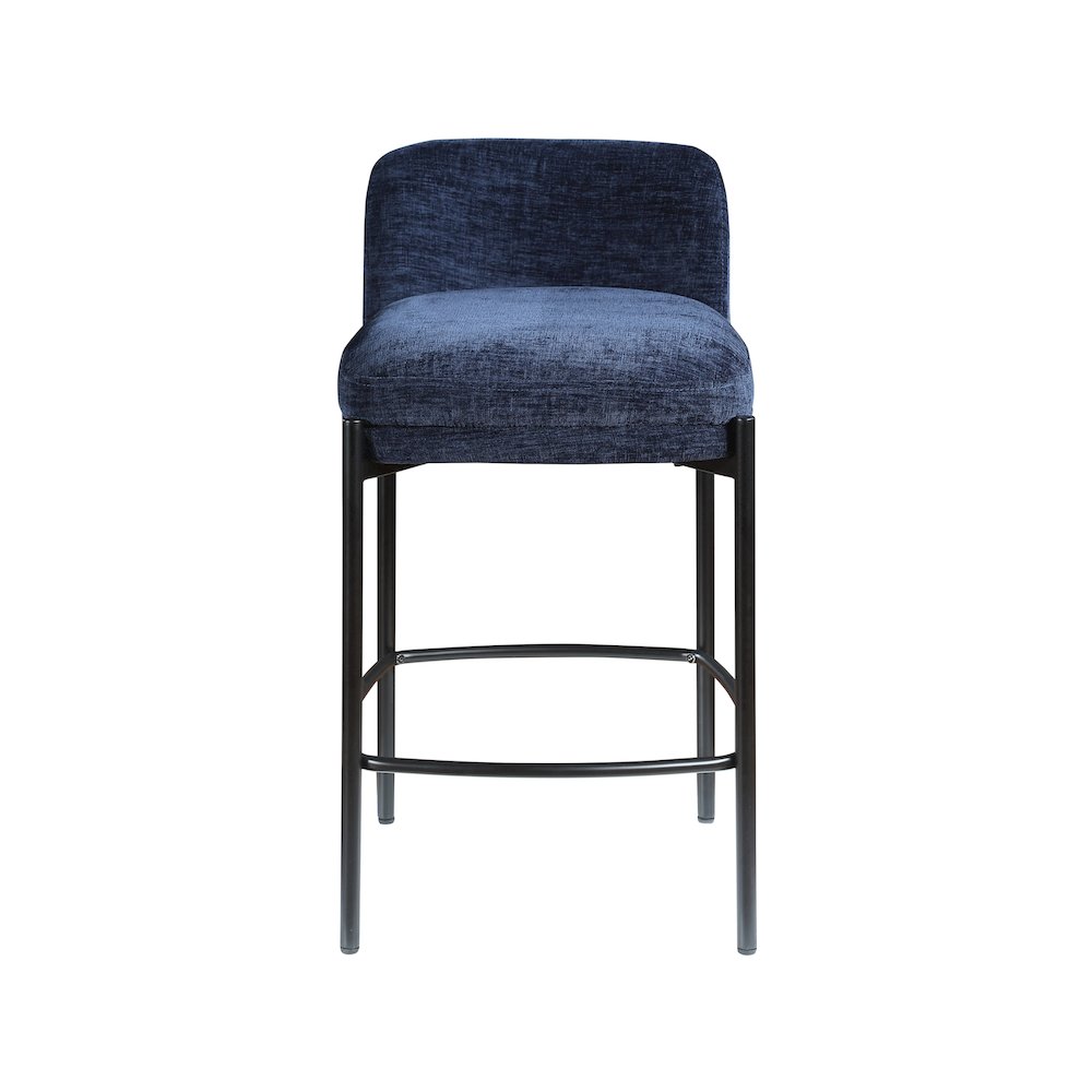 Burton Navy Chenille Fabric Stool, Set of 2