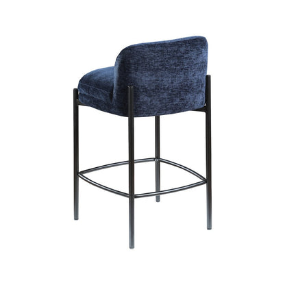 Burton Navy Chenille Fabric Stool, Set of 2