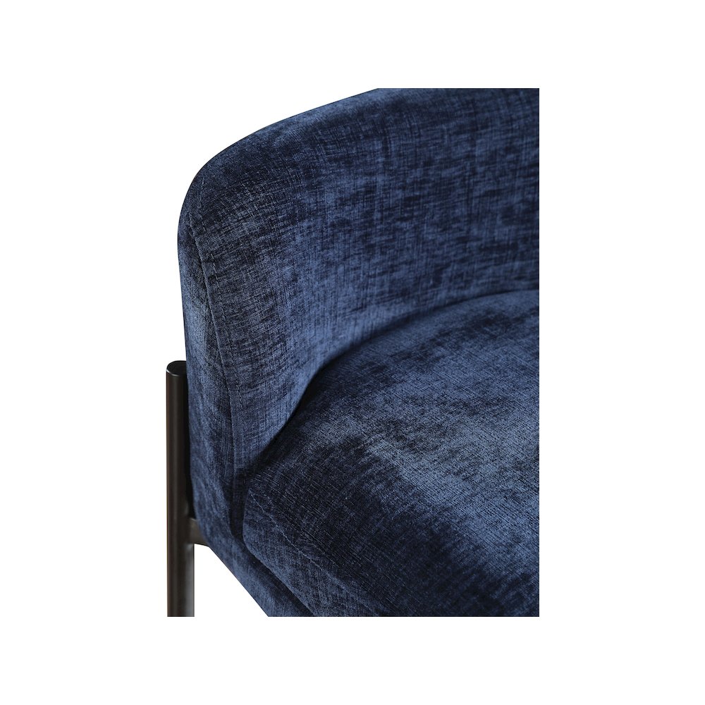 Burton Navy Chenille Fabric Stool, Set of 2