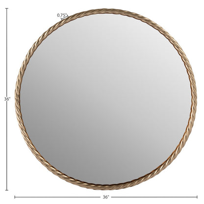Braida 36" Antique Brass Iron Frame Mirror