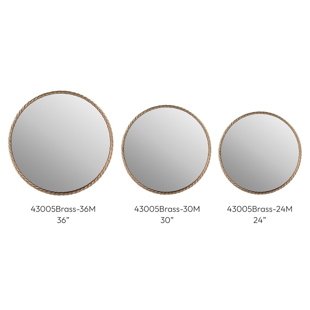 Braida 36" Antique Brass Iron Frame Mirror