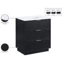 Willard 30" Black Engineered Stone And Solid Wood Bathroom Vanity