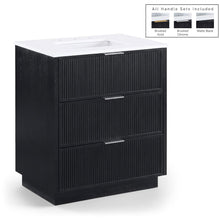 Willard 30" Black Engineered Stone And Solid Wood Bathroom Vanity