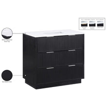 Willard 36" Black Engineered Stone And Solid Wood Bathroom Vanity