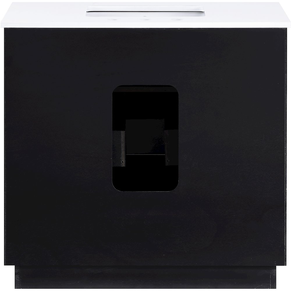 Willard 36" Black Engineered Stone And Solid Wood Bathroom Vanity
