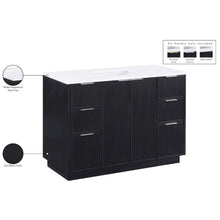 Willard 48" Black Engineered Stone And Solid Wood Bathroom Vanity