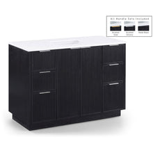 Willard 48" Black Engineered Stone And Solid Wood Bathroom Vanity