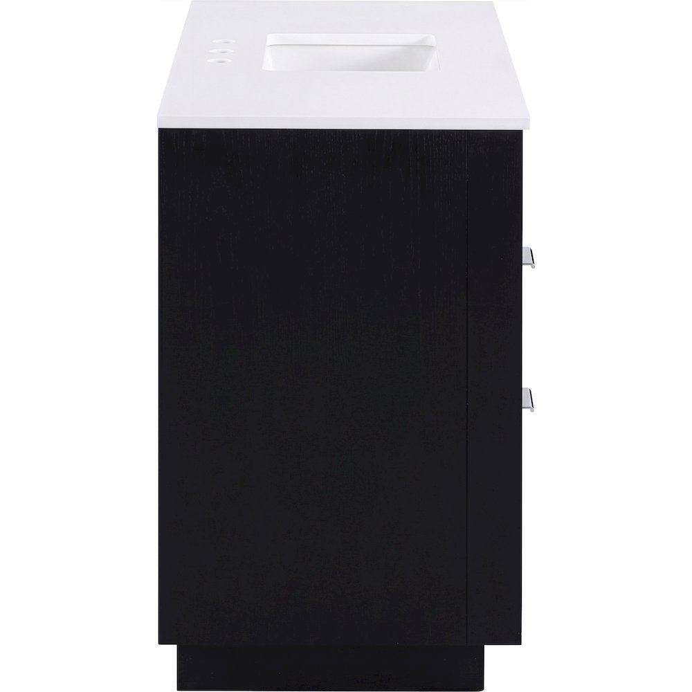 Willard 48" Black Engineered Stone And Solid Wood Bathroom Vanity