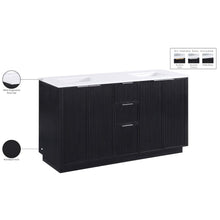 Willard 60" Black Engineered Stone And Solid Wood Bathroom Vanity
