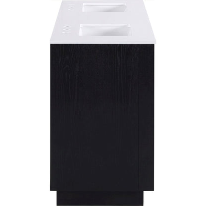 Willard 60" Black Engineered Stone And Solid Wood Bathroom Vanity