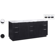 Willard 72" Black Engineered Stone And Solid Wood Bathroom Vanity