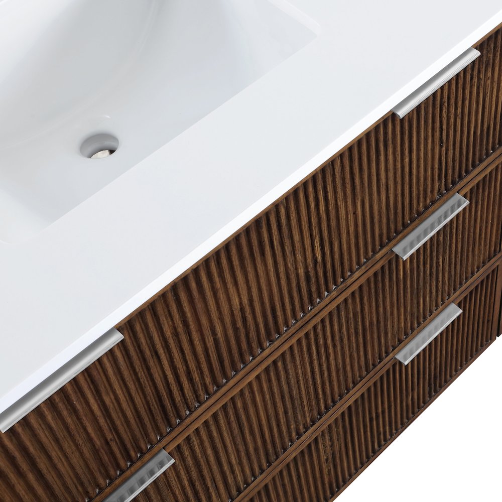 Willard 36" Brown Engineered Stone And Solid Wood Bathroom Vanity