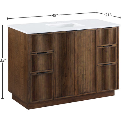 Willard 48" Brown Engineered Stone And Solid Wood Bathroom Vanity