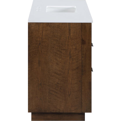Willard 48" Brown Engineered Stone And Solid Wood Bathroom Vanity