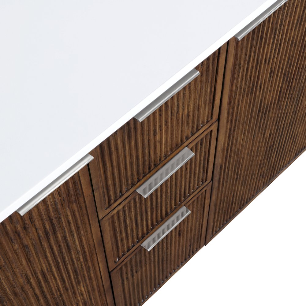 Willard 72" Brown Engineered Stone And Solid Wood Bathroom Vanity