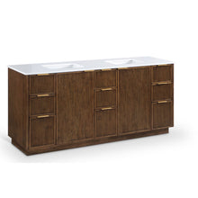 Willard 72" Brown Engineered Stone And Solid Wood Bathroom Vanity