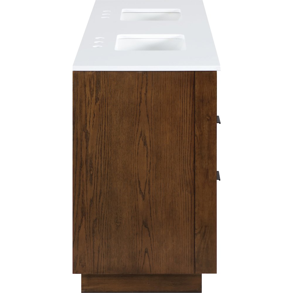 Willard 72" Brown Engineered Stone And Solid Wood Bathroom Vanity