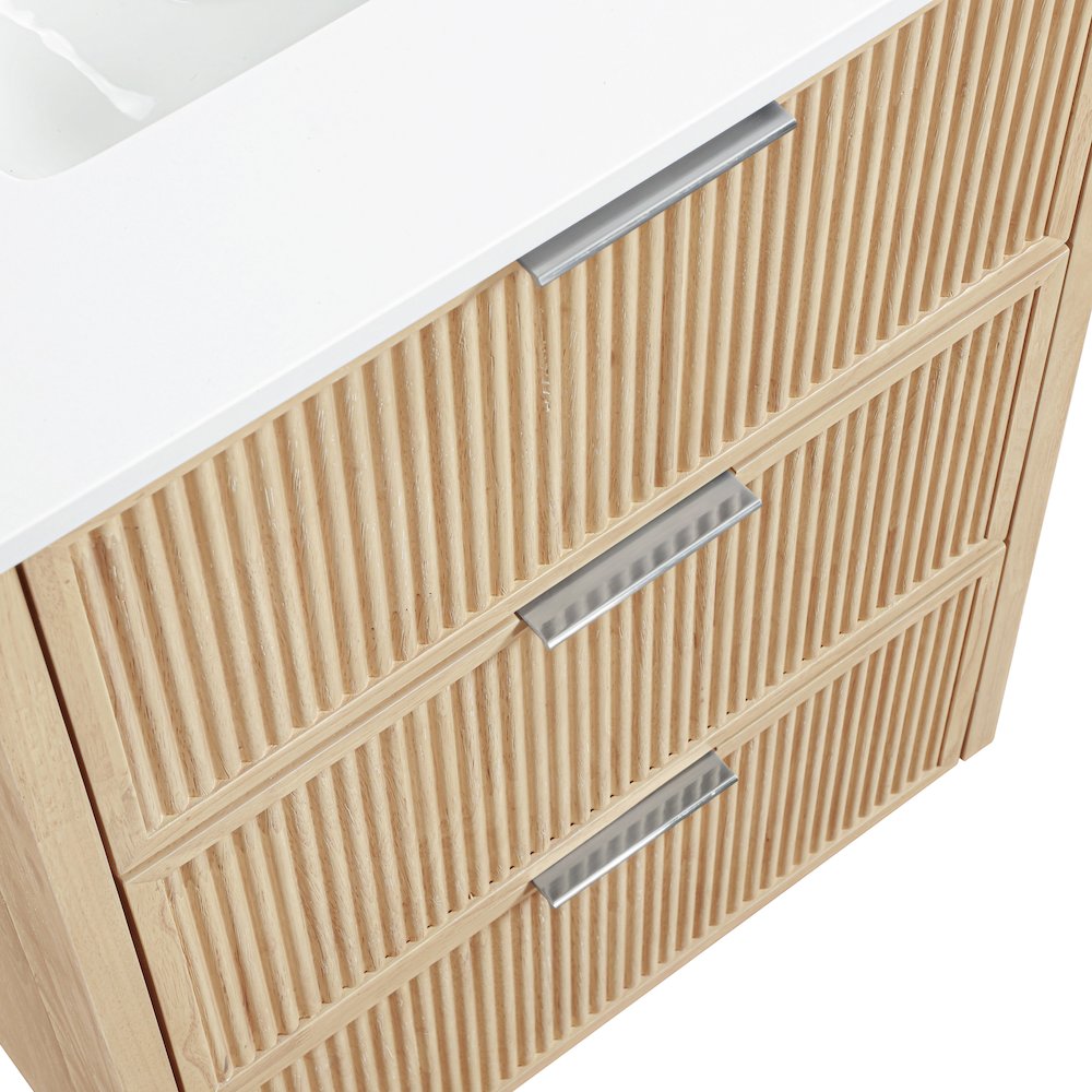 Willard 24" Natural Engineered Stone And Solid Wood Bathroom Vanity