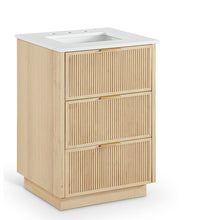 Willard 24" Natural Engineered Stone And Solid Wood Bathroom Vanity