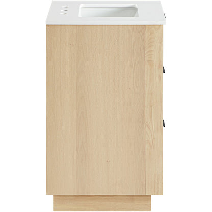 Willard 24" Natural Engineered Stone And Solid Wood Bathroom Vanity