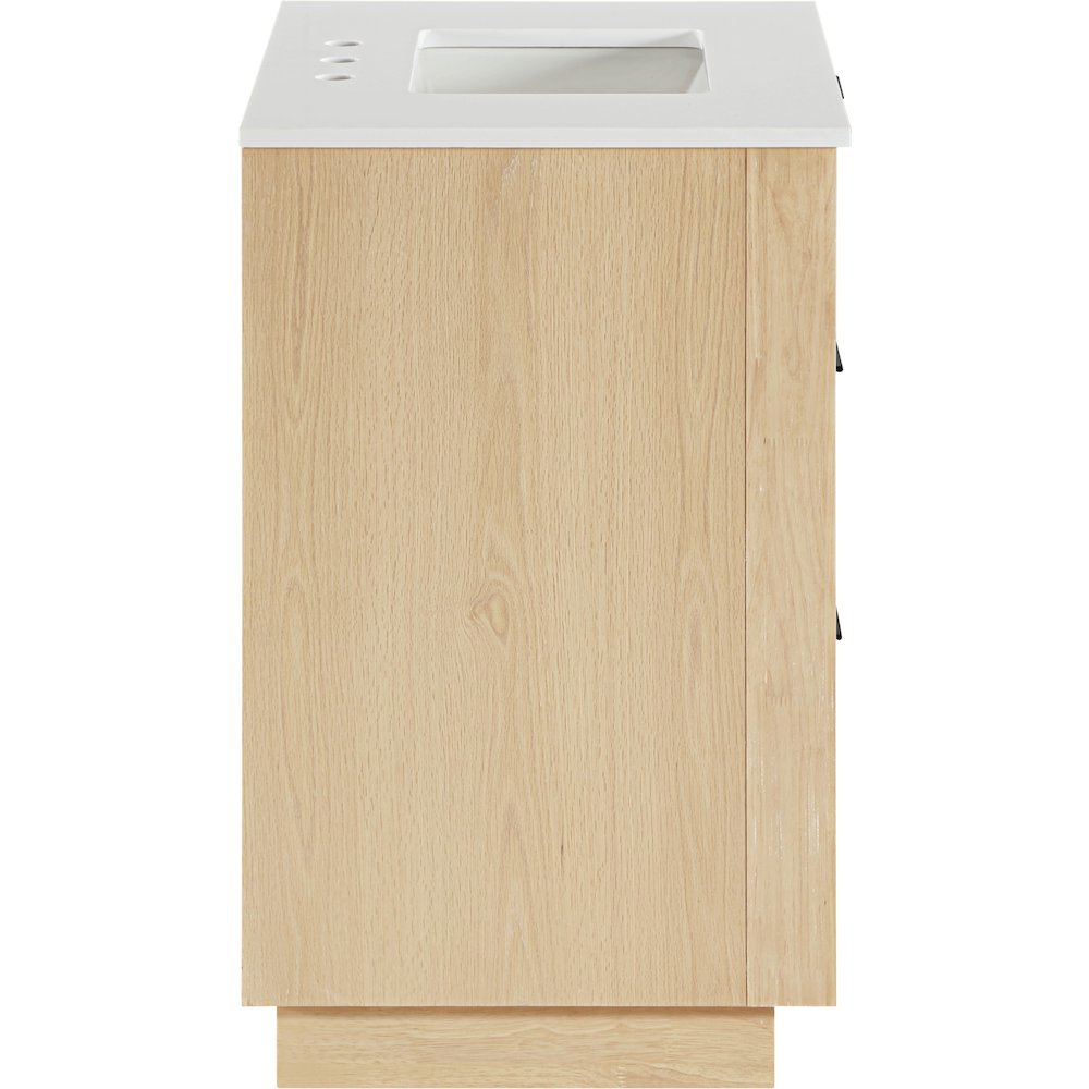 Willard 30" Natural Engineered Stone And Solid Wood Bathroom Vanity