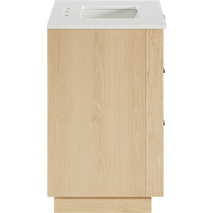 Willard 30" Natural Engineered Stone And Solid Wood Bathroom Vanity