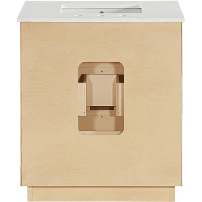 Willard 30" Natural Engineered Stone And Solid Wood Bathroom Vanity