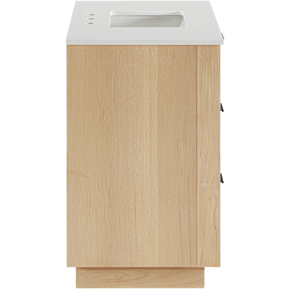 Willard 36" Natural Engineered Stone And Solid Wood Bathroom Vanity