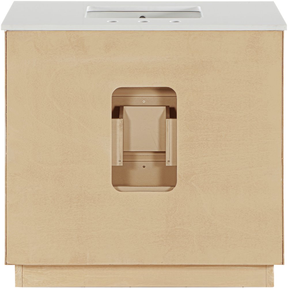 Willard 36" Natural Engineered Stone And Solid Wood Bathroom Vanity