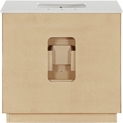 Willard 36" Natural Engineered Stone And Solid Wood Bathroom Vanity