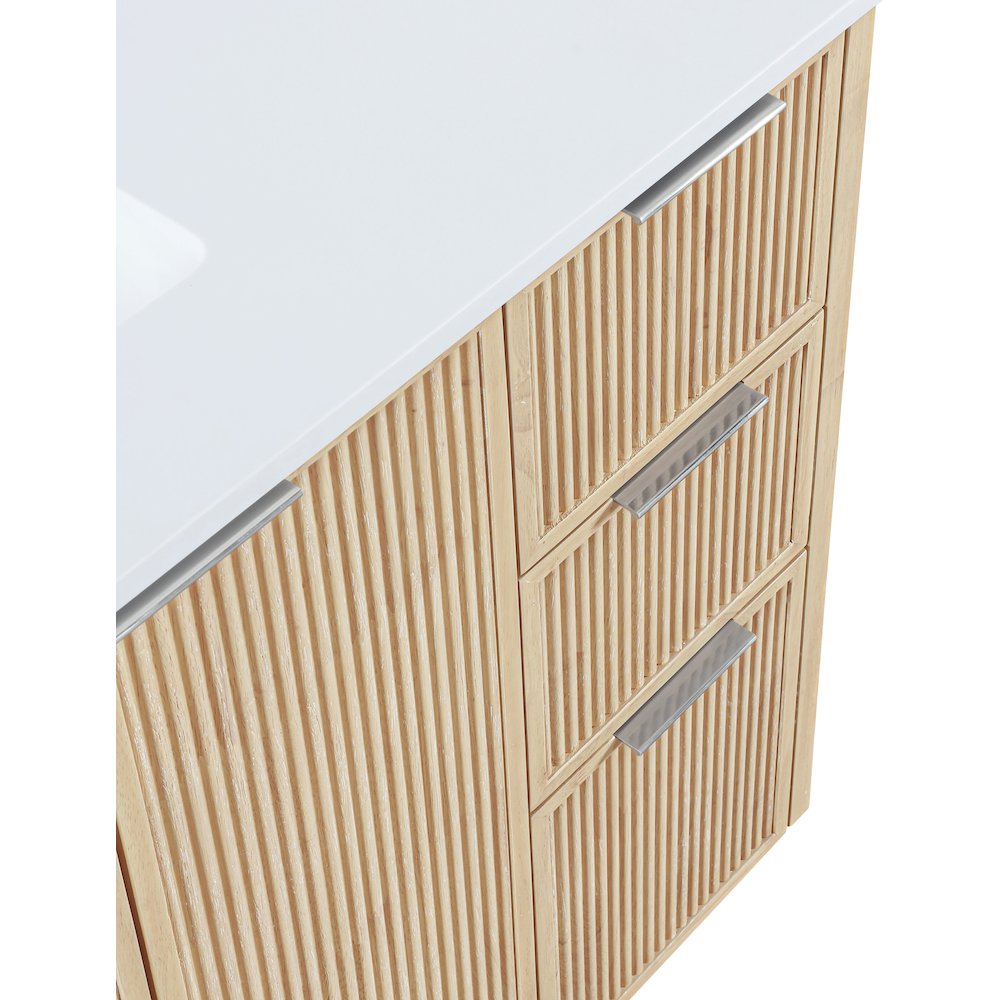 Willard 48" Natural Engineered Stone And Solid Wood Bathroom Vanity