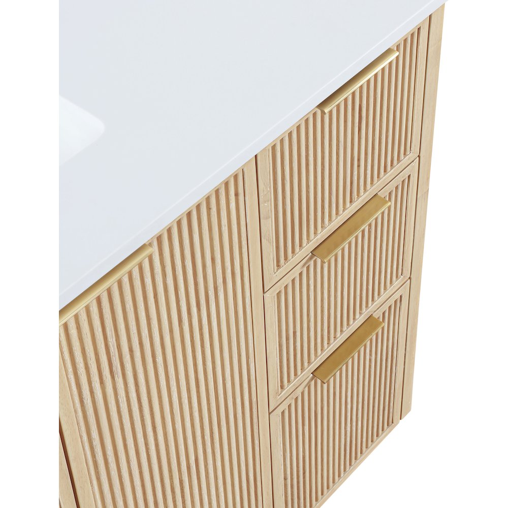 Willard 48" Natural Engineered Stone And Solid Wood Bathroom Vanity