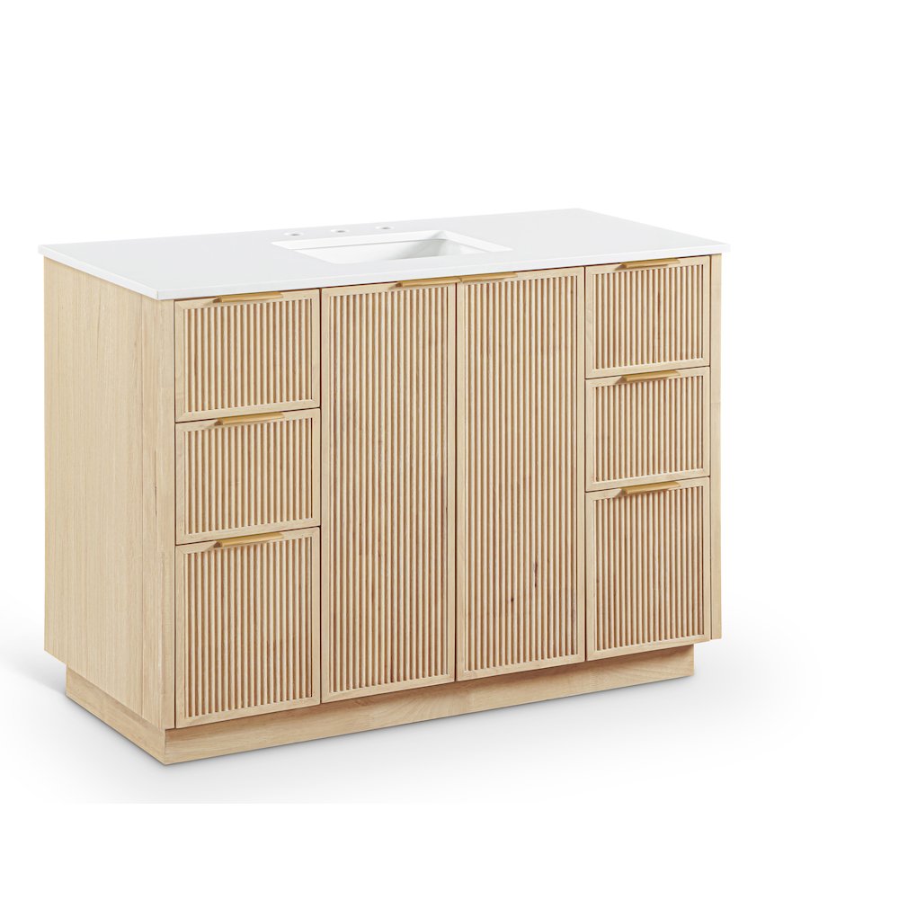 Willard 48" Natural Engineered Stone And Solid Wood Bathroom Vanity