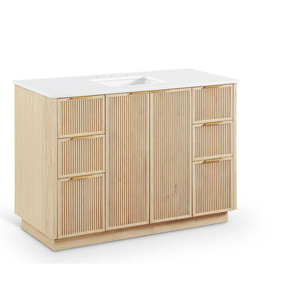 Willard 48" Natural Engineered Stone And Solid Wood Bathroom Vanity