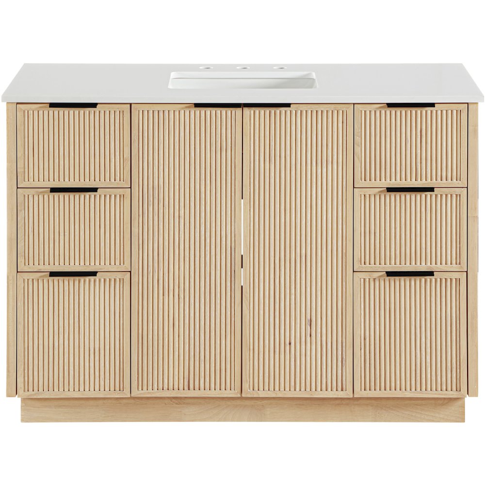 Willard 48" Natural Engineered Stone And Solid Wood Bathroom Vanity