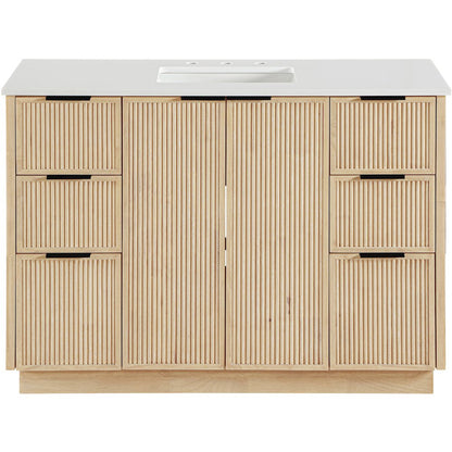 Willard 48" Natural Engineered Stone And Solid Wood Bathroom Vanity