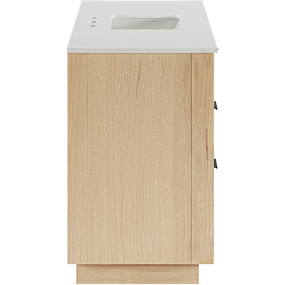 Willard 48" Natural Engineered Stone And Solid Wood Bathroom Vanity