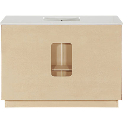 Willard 48" Natural Engineered Stone And Solid Wood Bathroom Vanity