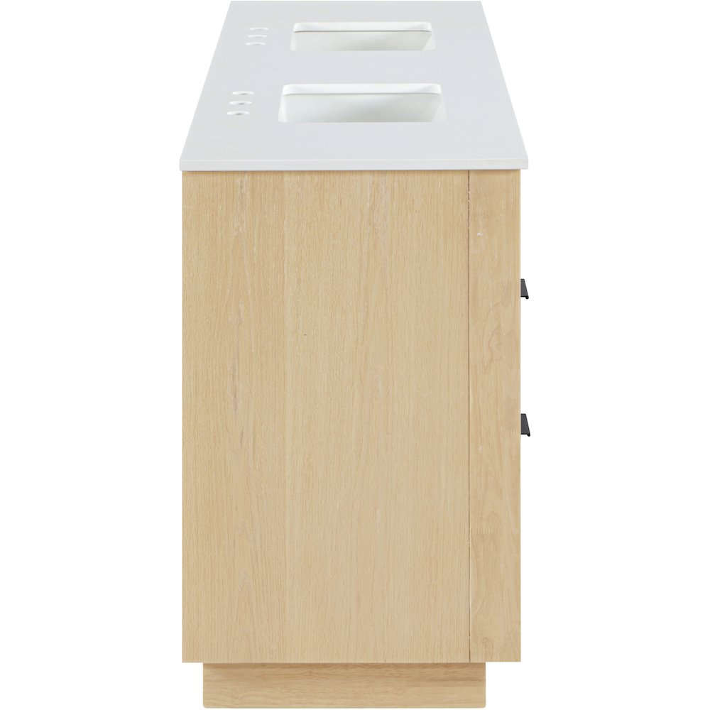 Willard 72" Natural Engineered Stone And Solid Wood Bathroom Vanity