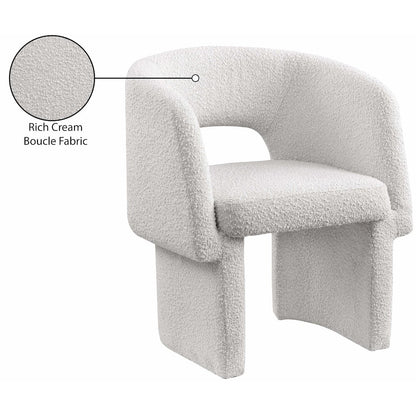 Emmet Cream Boucle Fabric Dining Chair / Accent Chair