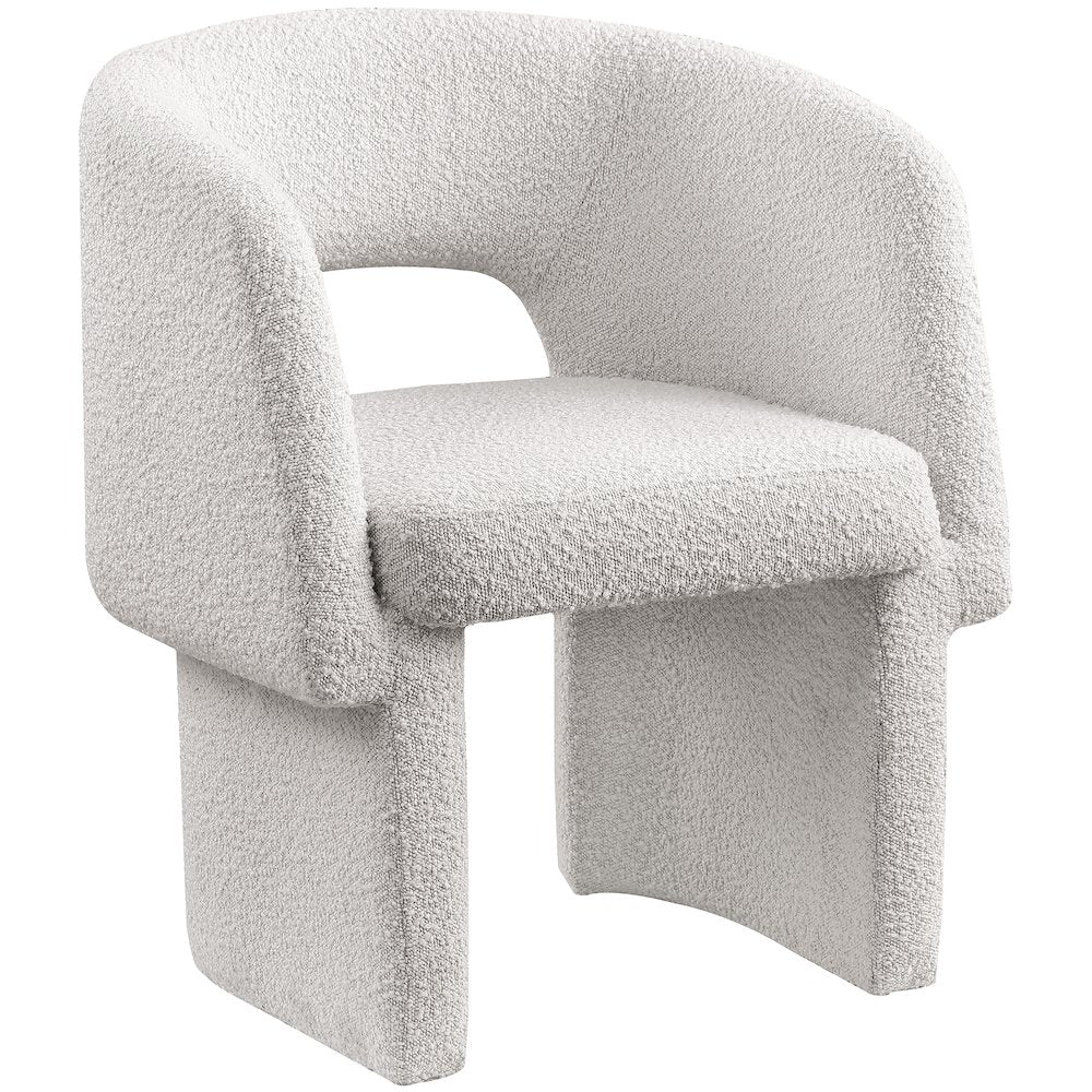 Emmet Cream Boucle Fabric Dining Chair / Accent Chair
