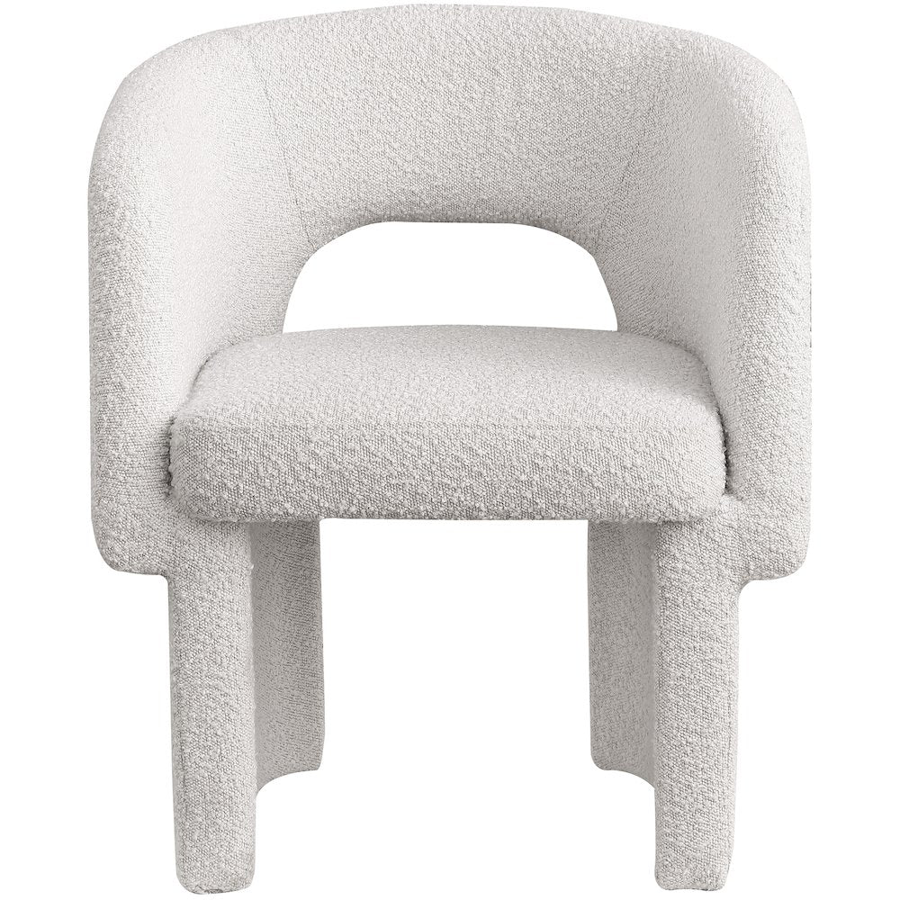 Emmet Cream Boucle Fabric Dining Chair / Accent Chair